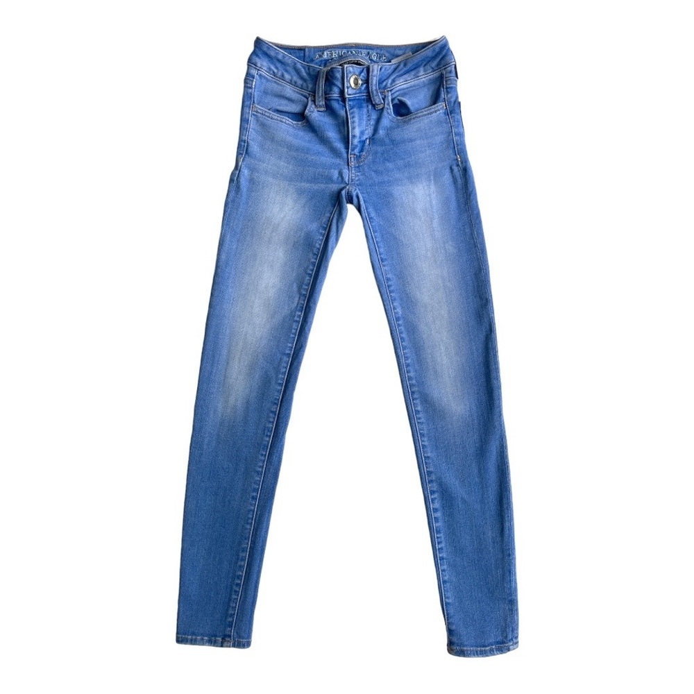 American eagle outfitters super super stretch jeggings, 00 short, light wash